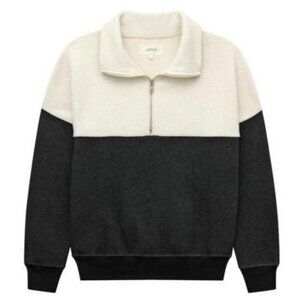 The GREAT. The Fleece Color Block Half Zip Pullover Size 0 XS
